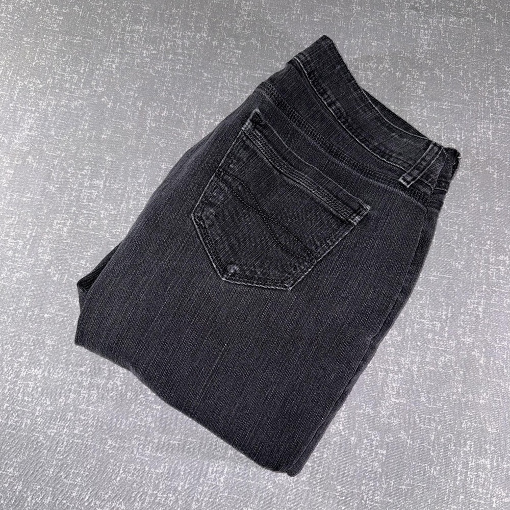 Riders By Lee Straight Jeans Womens 14M Gray Charcoal High Rise Stretch 34x30